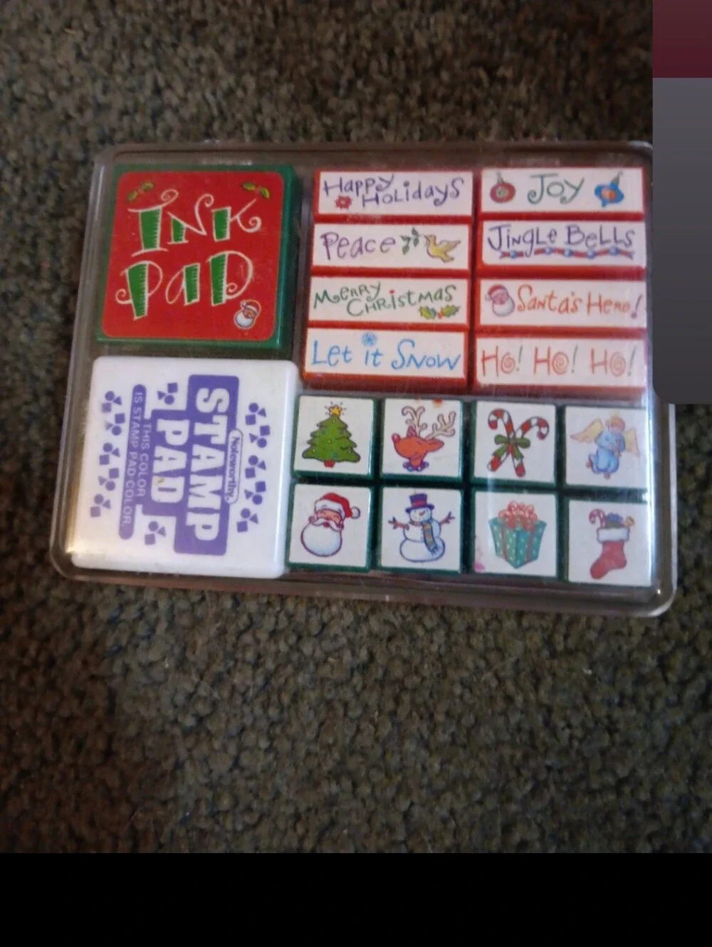 Barnes and Noble Xmas stamps with ink